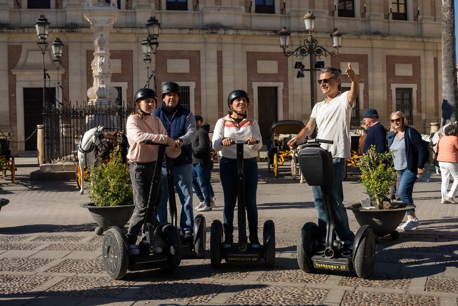 Corporate group on adventure Segway tour in Seville