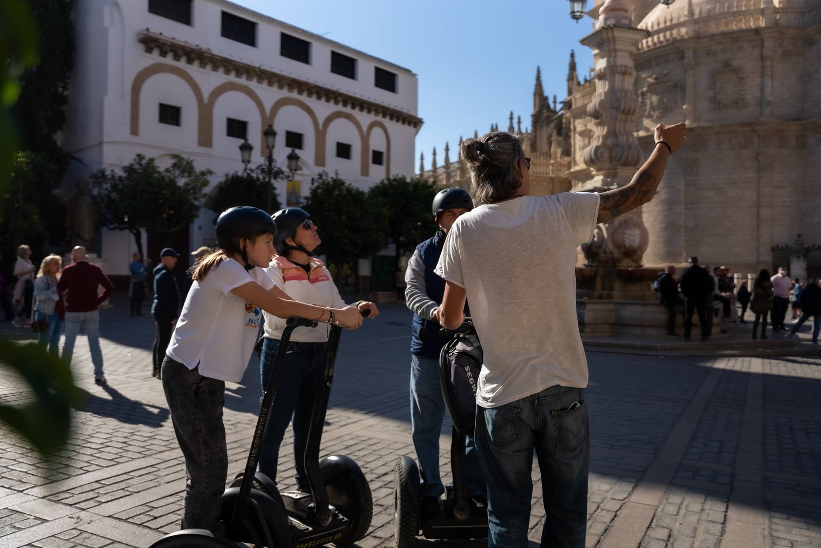 Team bonding on Segway tour in Seville